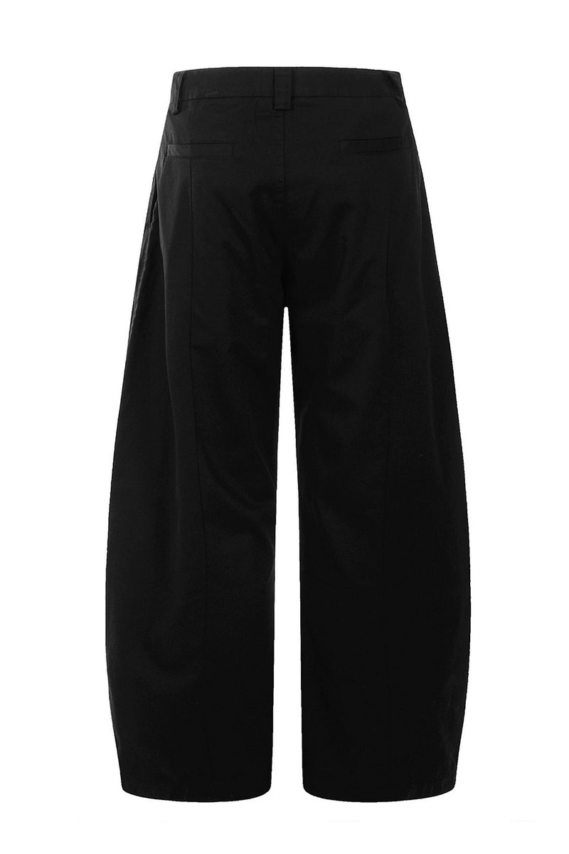Baggy Button Wide-Leg Trousers