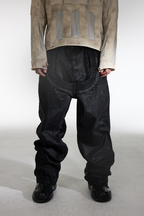 Waxed Patch Baggy Pants