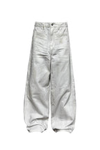 Dirty Wash Pleated White Jeans