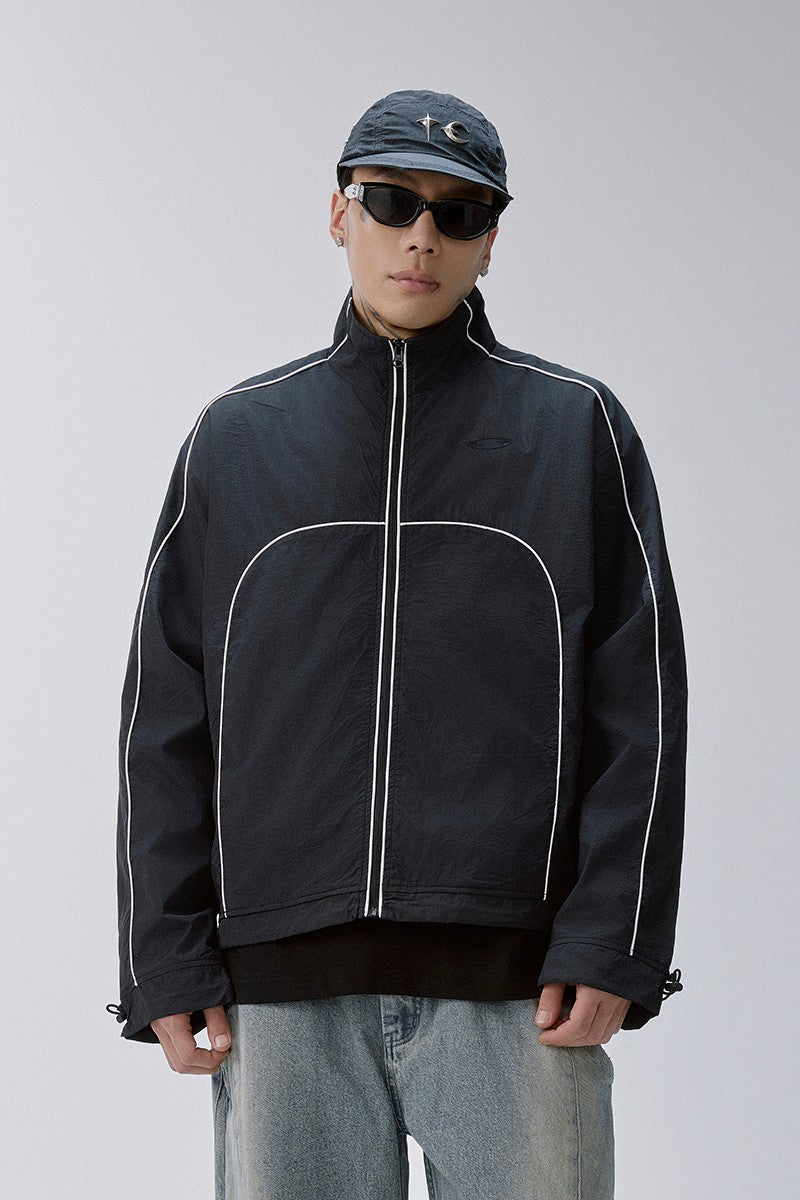 Embroidered Patchwork Track Jacket