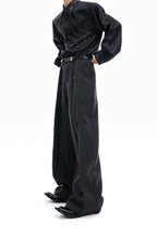 Pleated Straight Leg Trousers