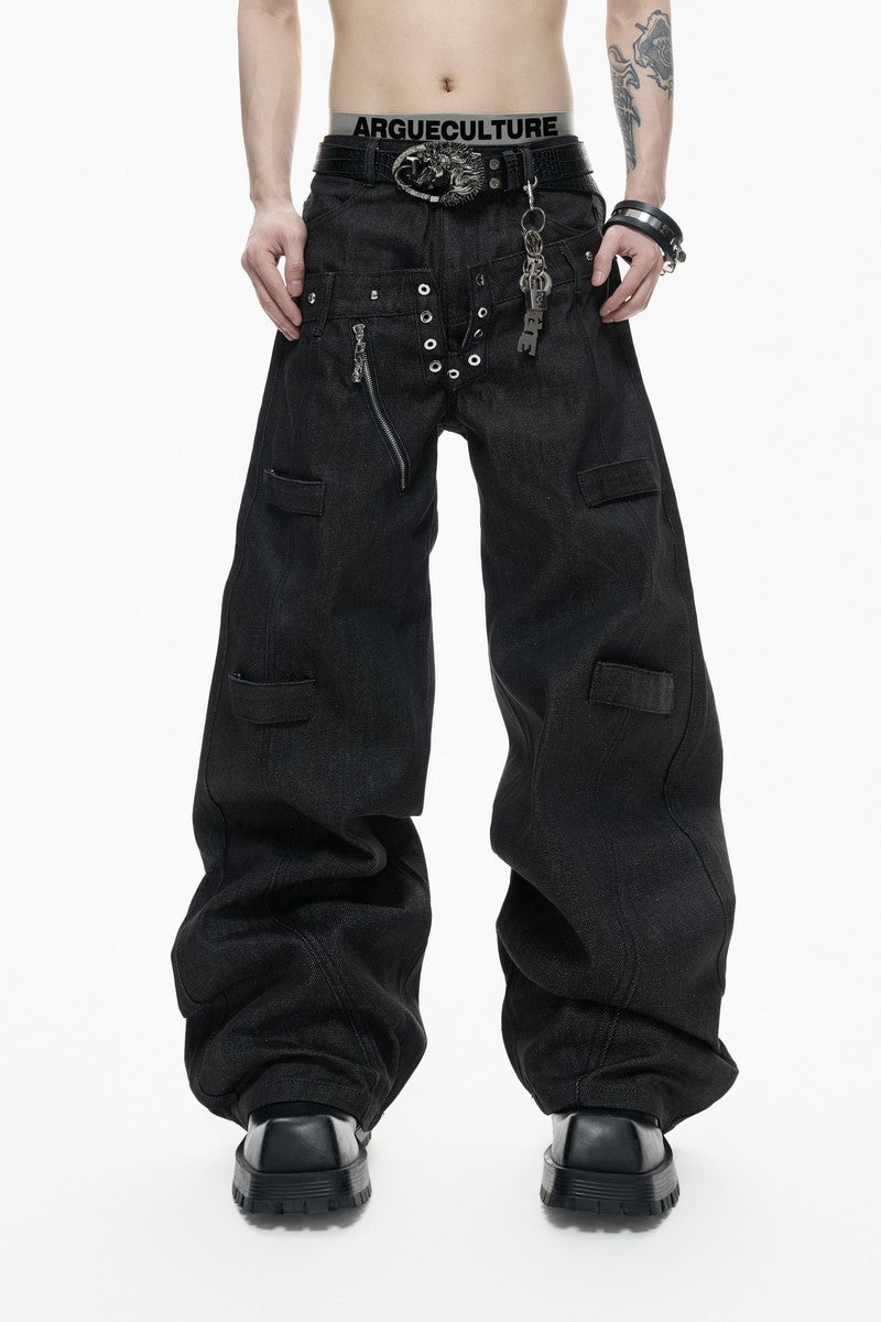 Raw Denim Straight Jeans