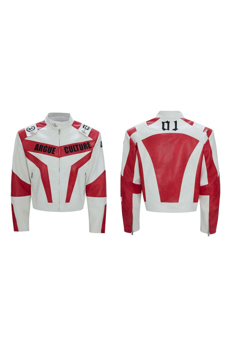 Colorblock Armor Biker Jacket
