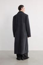 Wool Peaked Lapel Tailored Coat