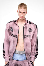 Distressed Striped Track Jacket