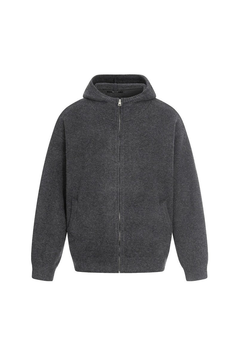Hooded Wool Knit Sweater