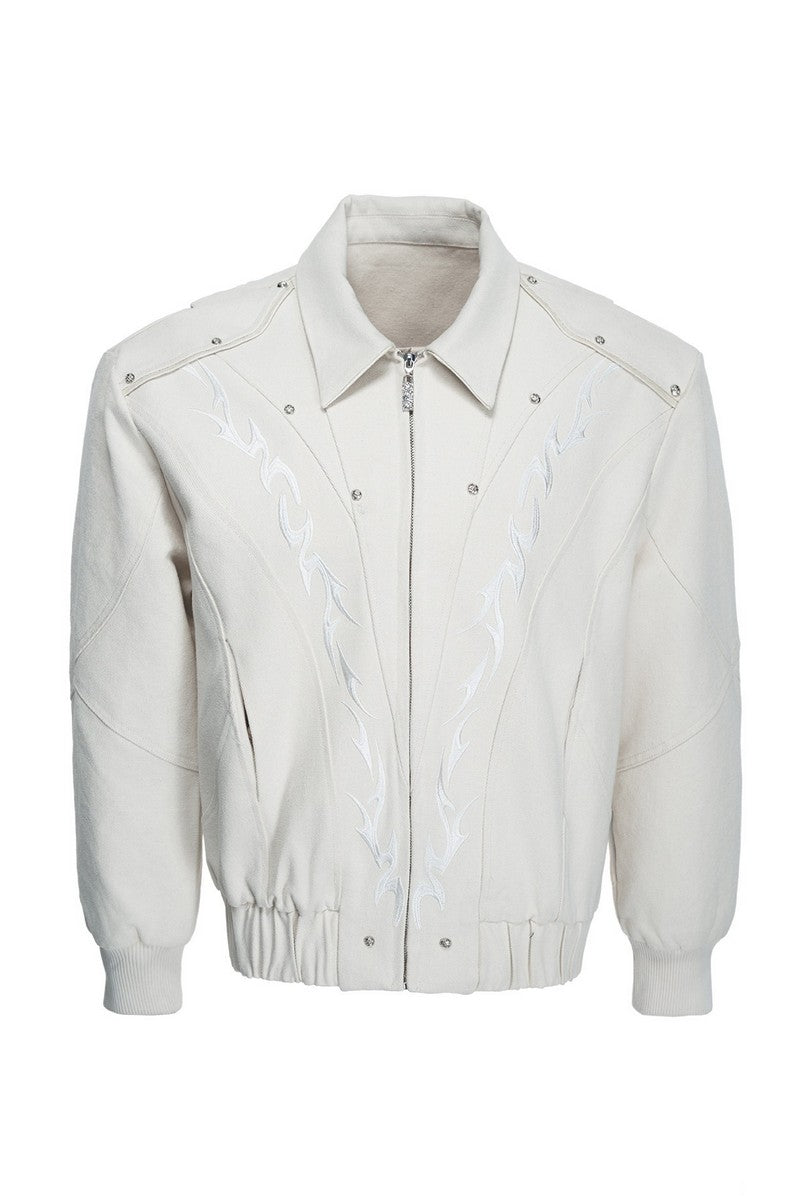 Washed Canvas Studded Jacket