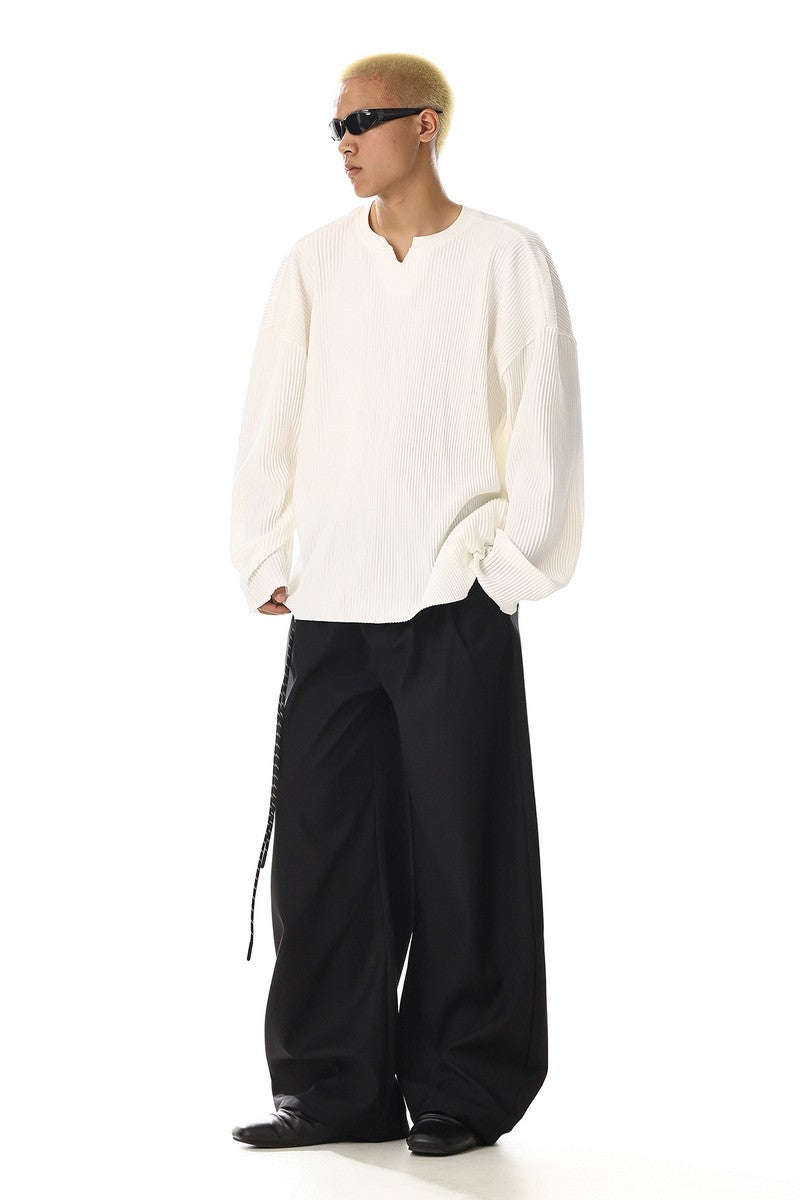 V Neck Drape Long Sleeve Tee