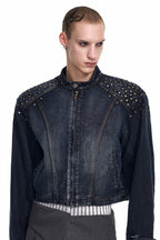 Studded Washed Denim Jacket