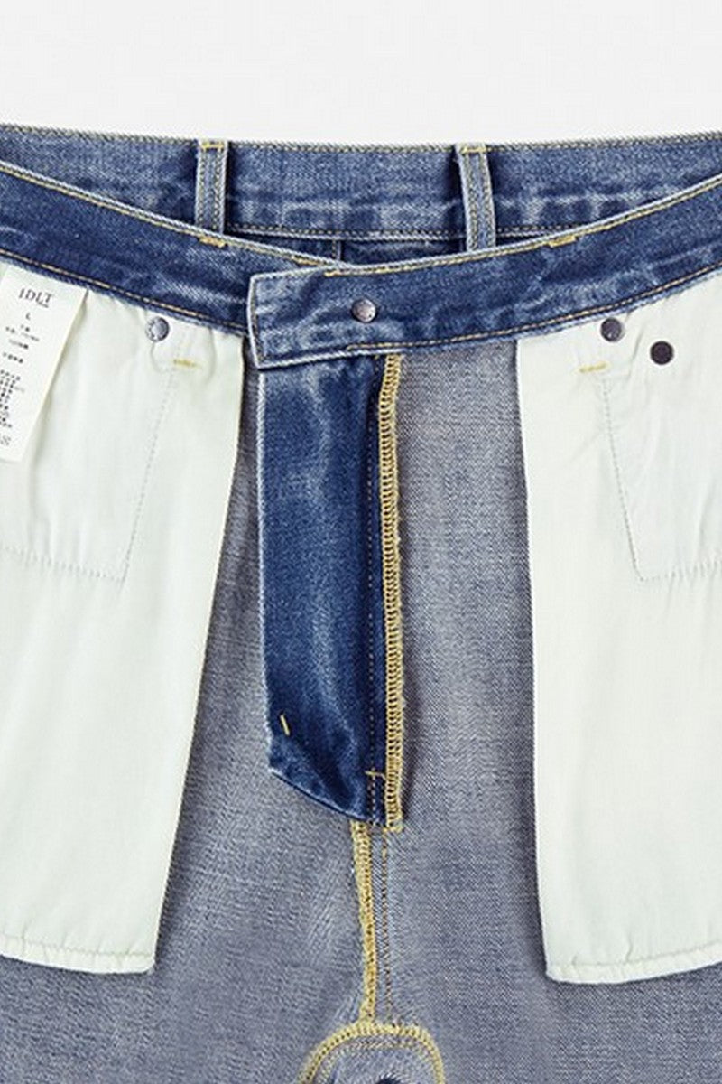 Washed Blade Cut Jeans