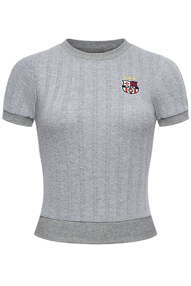 Textured Knit Slim Pullover