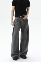 A-Line Pleated Wide Leg Trousers