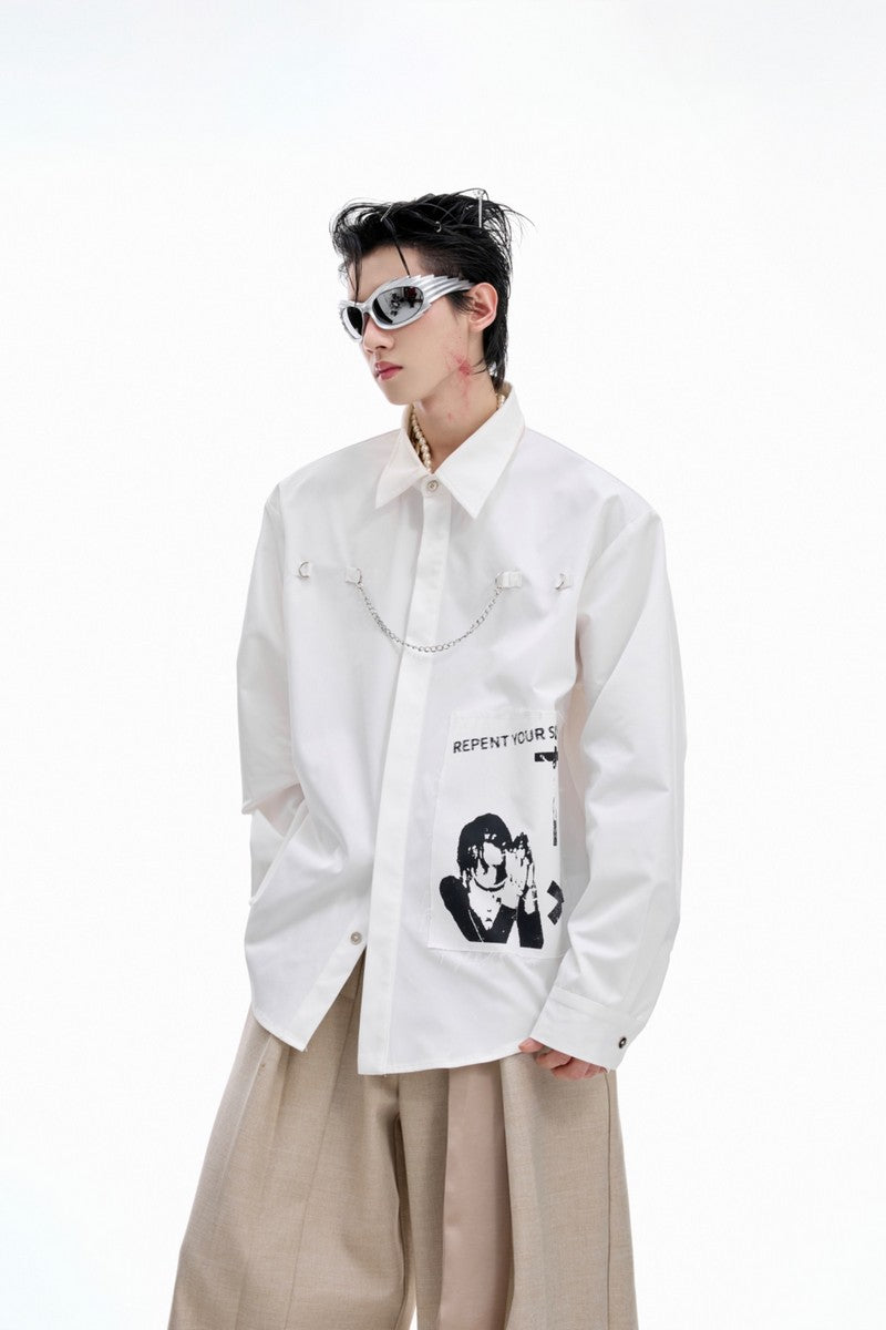 Vintage Graphic Patch Shirt