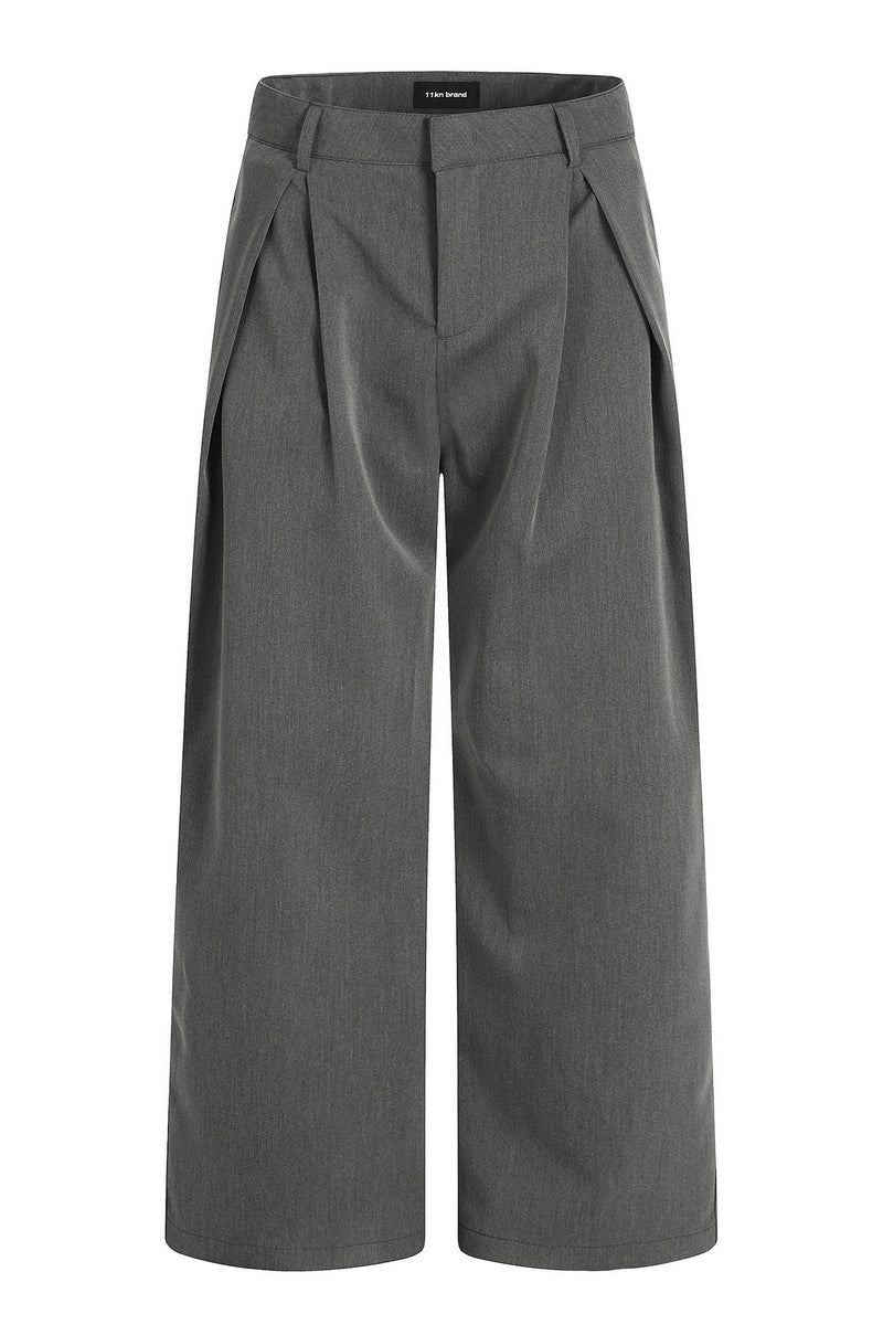 Pleated Draped Wide Trousers