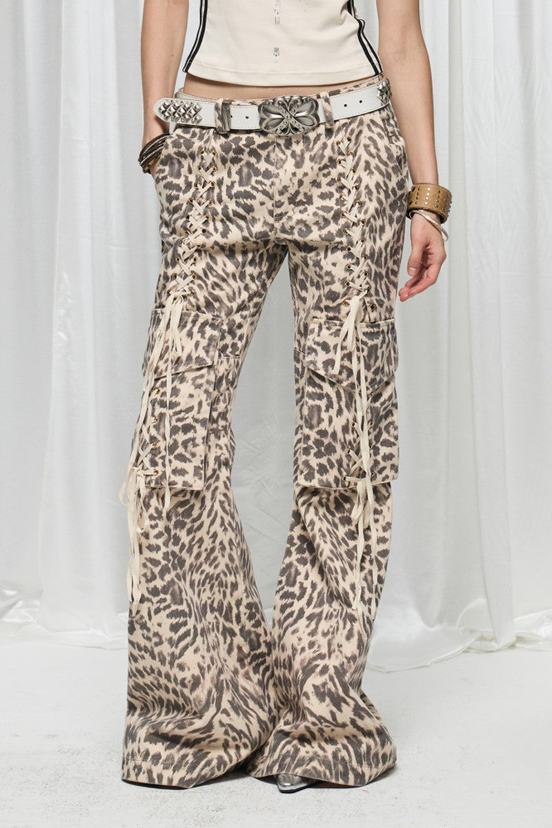 Leopard Pocket Cargo Pants