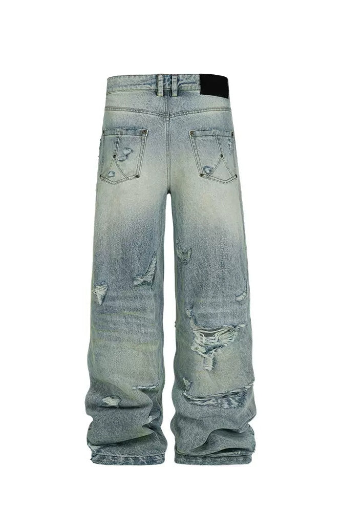 Distressed Heavyweight Denim Jeans