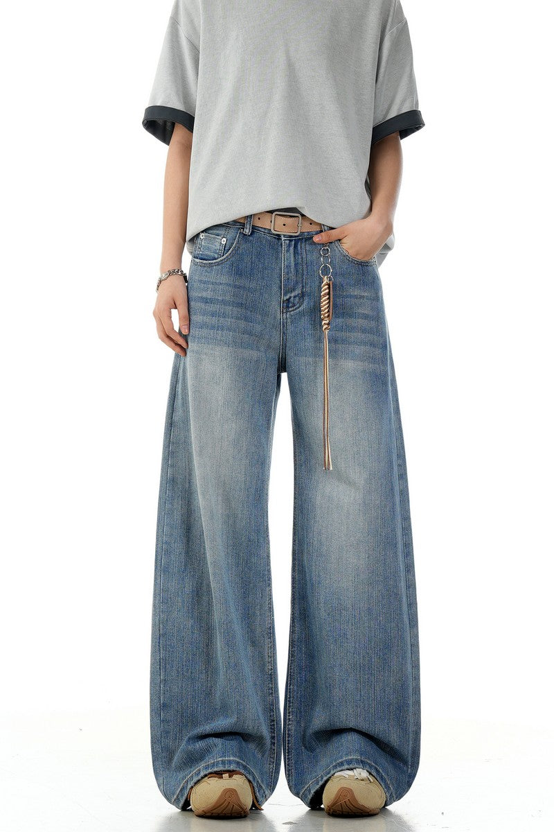 Bamboo Texture Wide Jeans