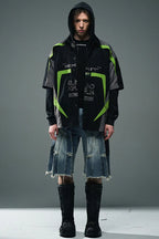 Distressed Crosshatch Washed Jorts