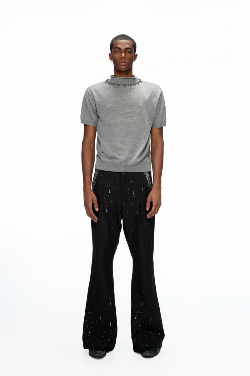 Rhinestone Flare Dress Pants
