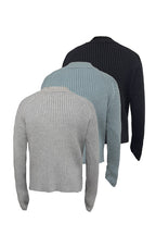 Ribbed Raglan Knit Sweater