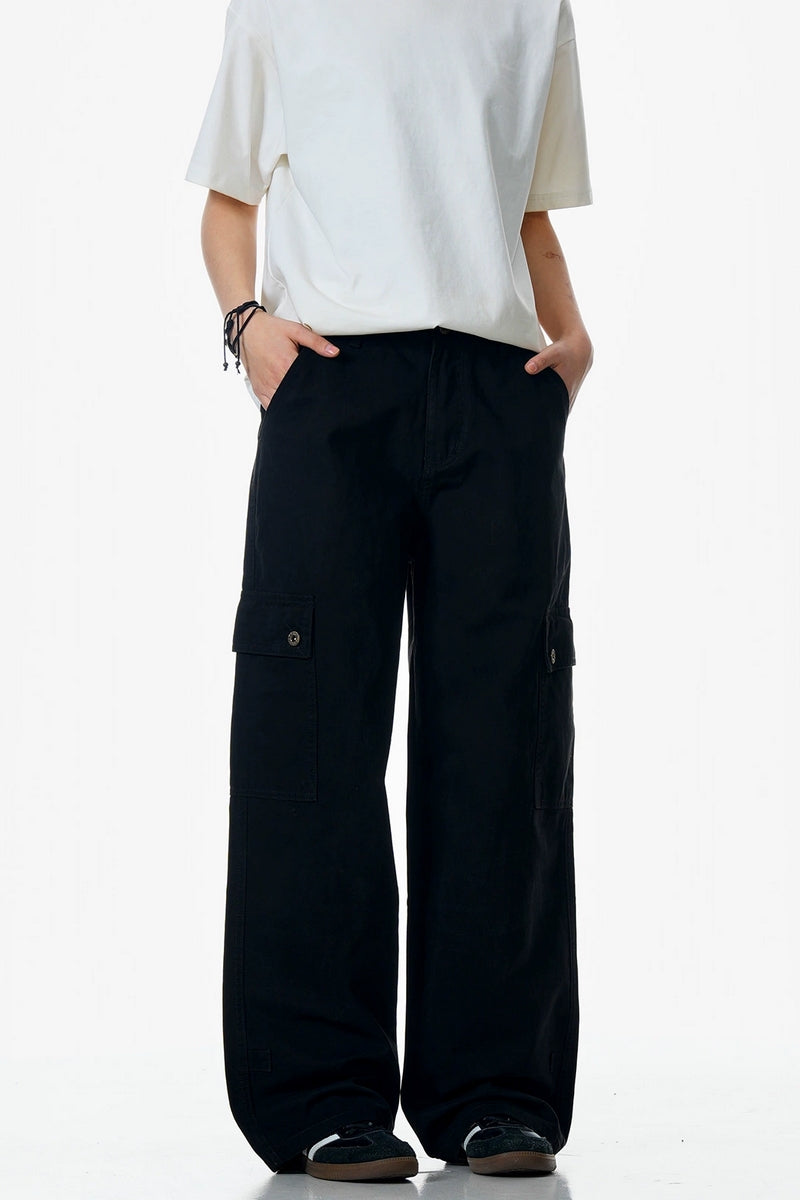 High-Street Washed Black Cargo Pants