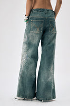 Rhinestone Bow Wide Leg Pants