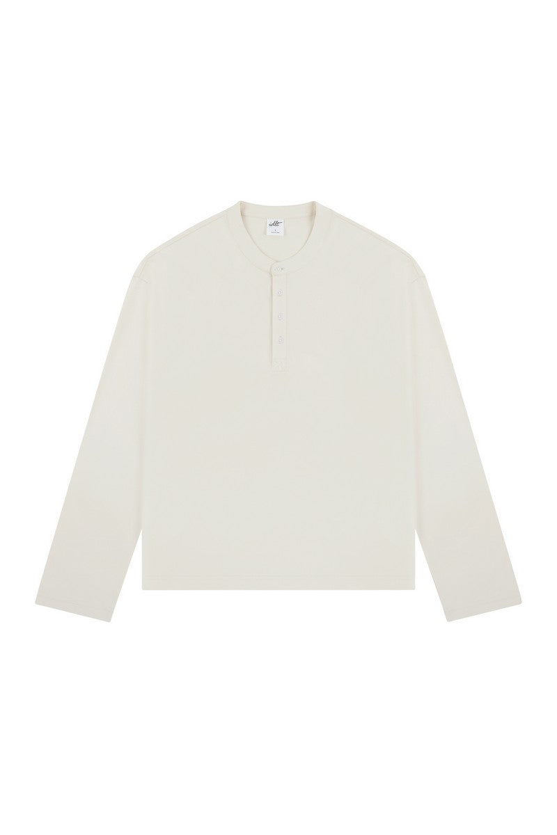 Boxy Henley Long Sleeve Tee