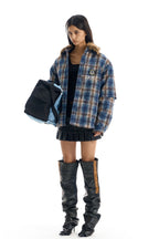 Plaid Layered Fleece Shirt Jacket