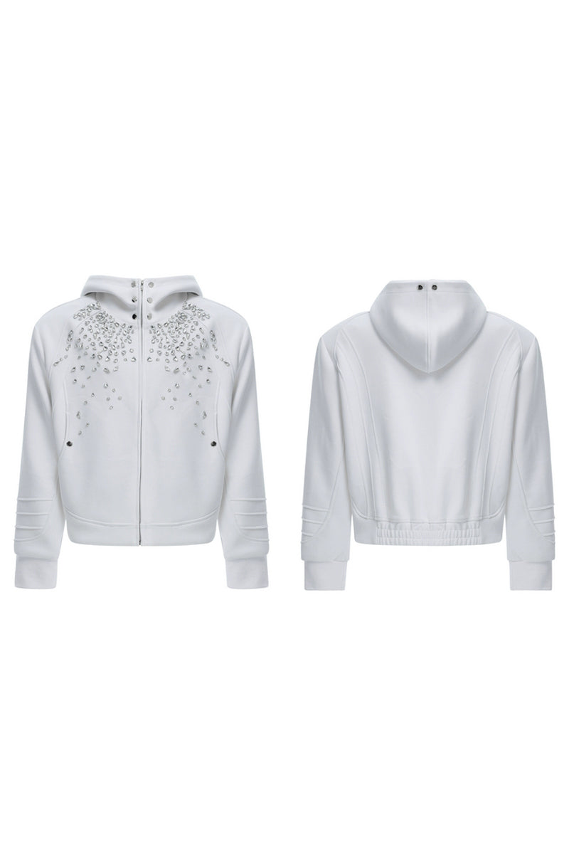 トップス rain Rhinestone Zip-Up Hoodie – Copping Zone