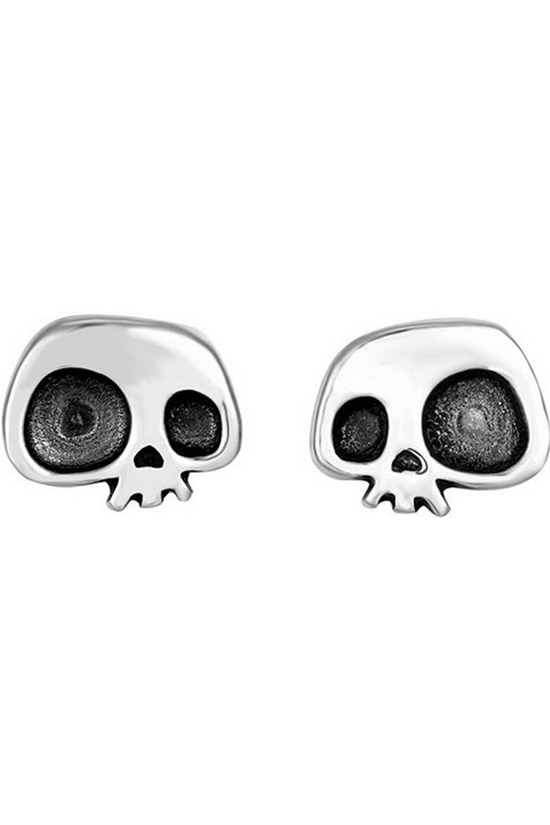 Silver Skull Stud Earrings