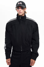 Striped Black Raw Denim Jacket
