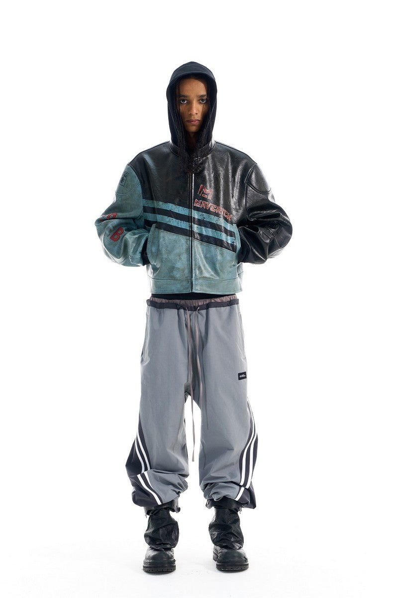 Distressed Biker Faux Leather Jacket