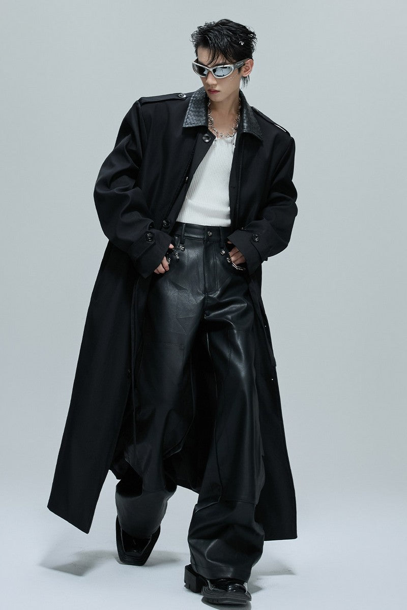 Deconstructed Woven Faux Layer Trench