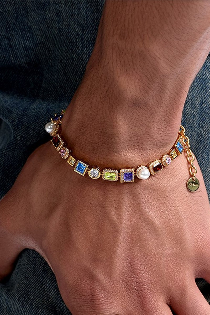 Zircon Pearl Bead Bracelet