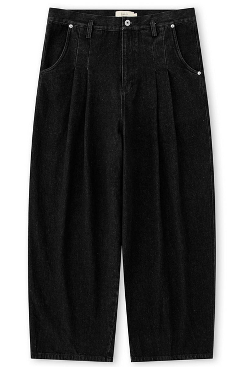 13.5oz Japanese Wide-Leg Pleated Jeans