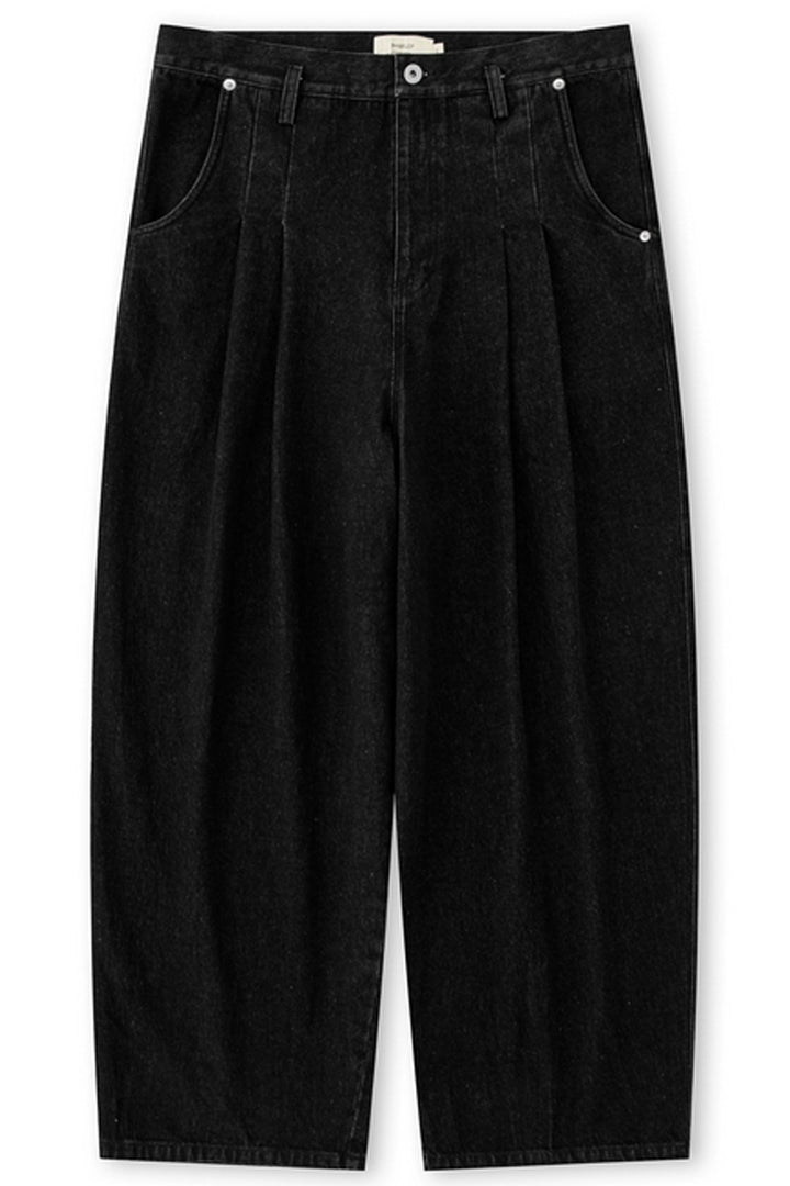 13.5oz Japanese Wide-Leg Pleated Jeans