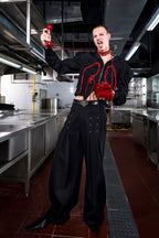 Draped Wide Leg Trousers