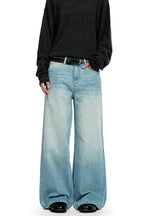 Cracked Blue Straight Jeans