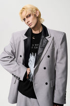 Structured Wool Blend Blazer