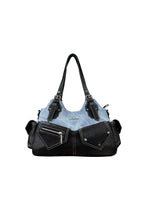 Denim Patchwork Underarm Bag