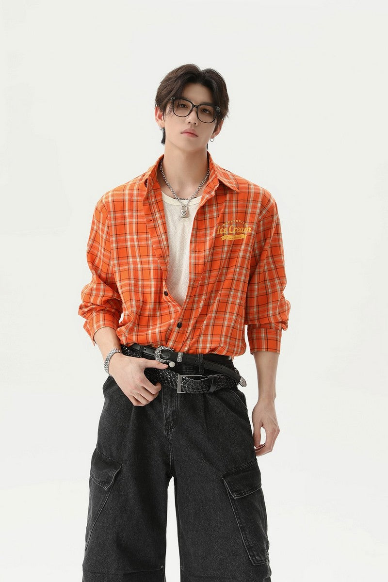 Retro Plaid Short Sleeve Shirt