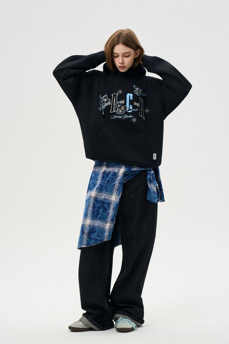 Tweed Patch Sequin Hoodie