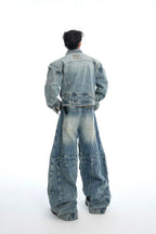 Distressed Armor Denim Jacket