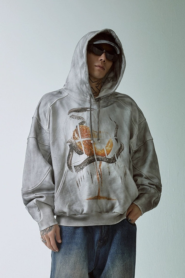 Oversized Distressed Hoodie