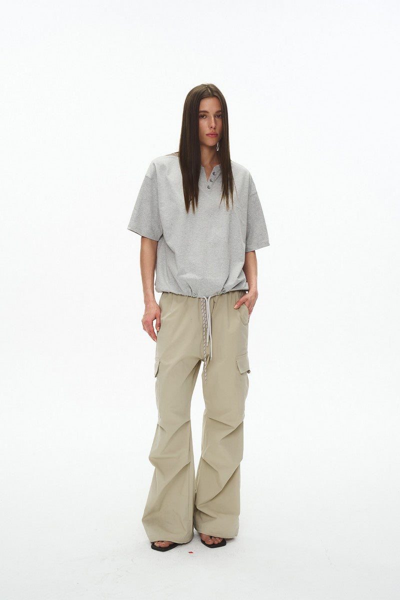Cooling Drawstring V Neck Tee