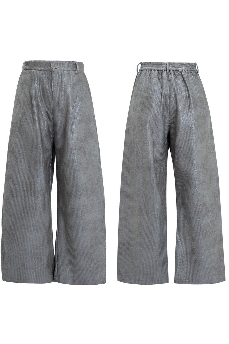 Waxed Biker Relaxed Leather Pants