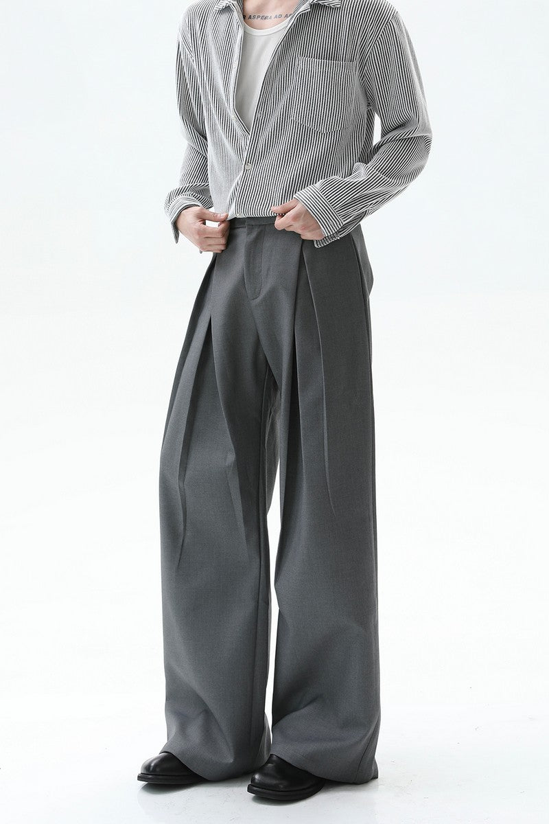 Pleated Wide Leg Trousers