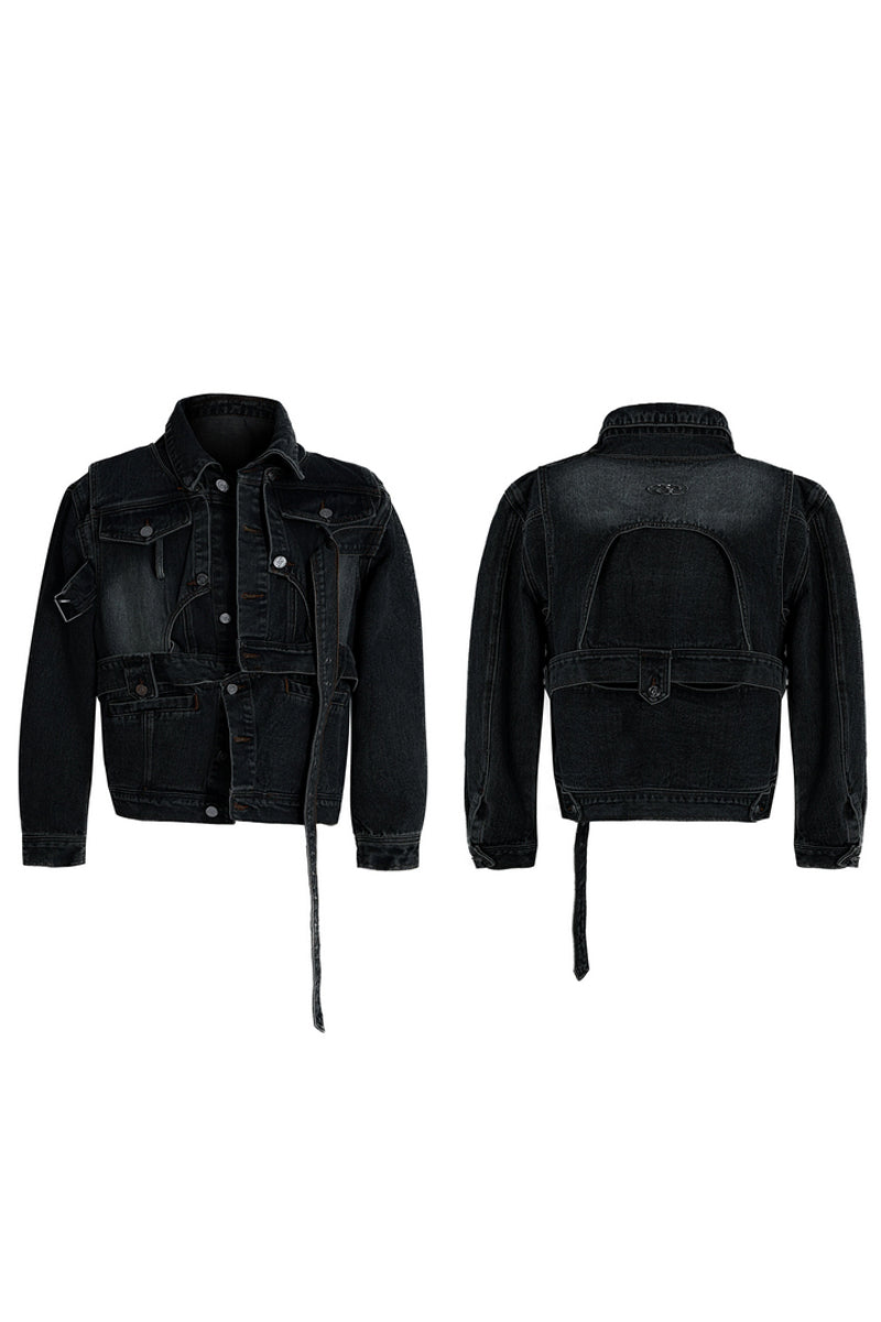 Washed Layered Denim Jacket