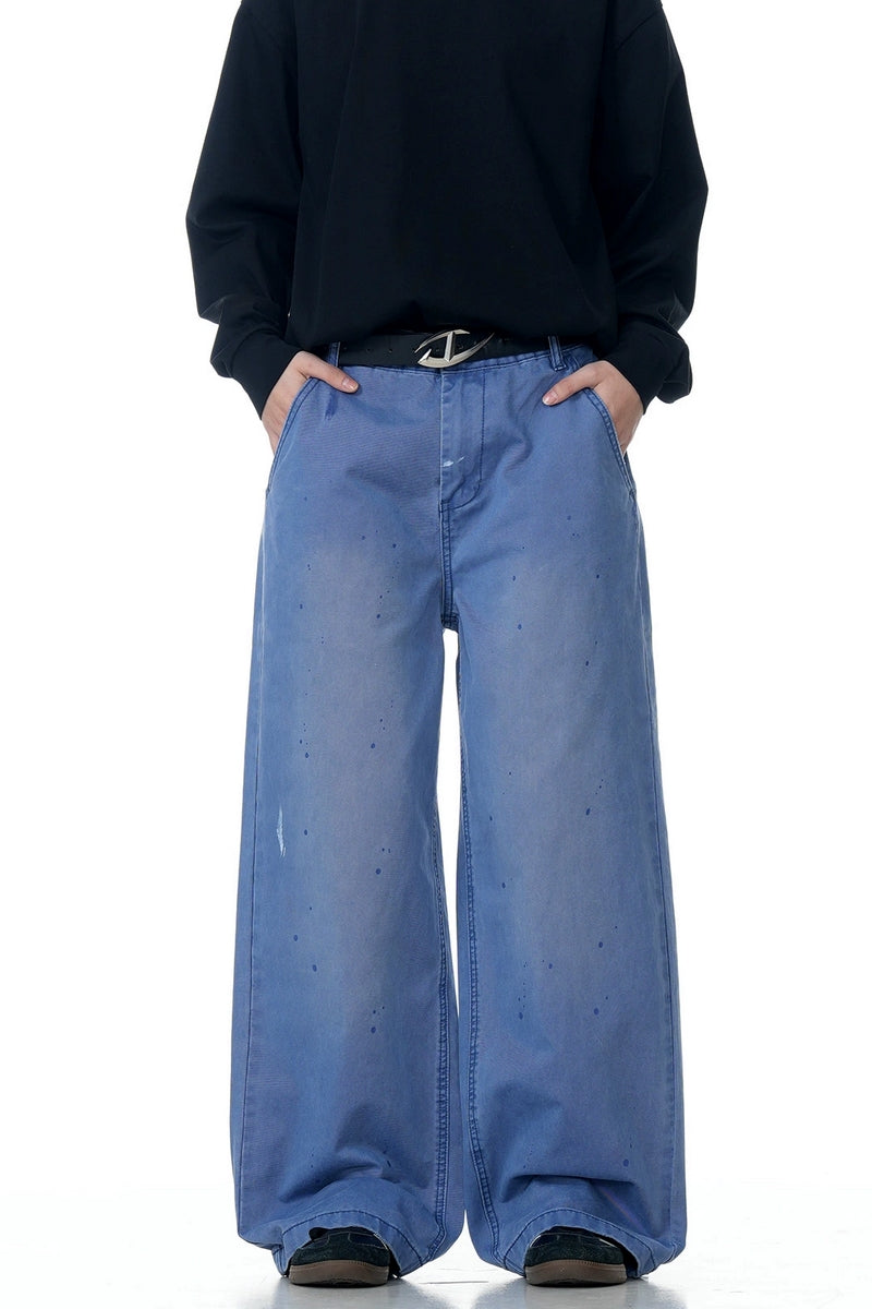 Paint Splatter Washed Jeans
