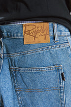 Washed Denim Shorts